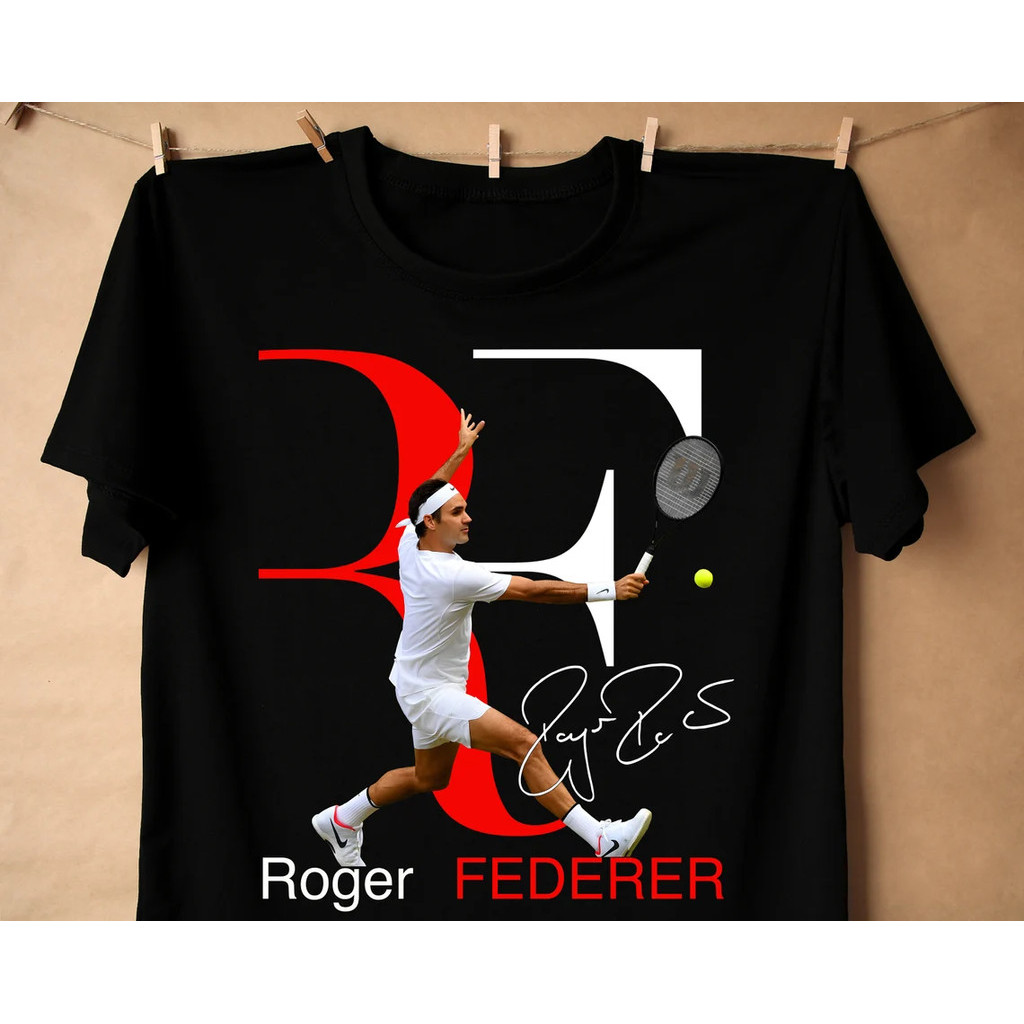 เสื้อยืดผ้าฝ้าย ลายวาฟเฟิล ของขวัญสําหรับเพื่อน 2024 Perfect Roger Federer Signature ทุกขนาด S-4Xl VN119  