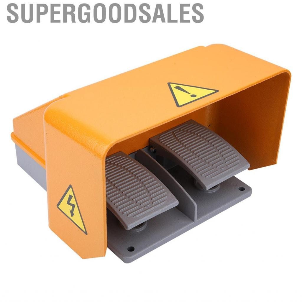 Supergoodsales YDT1-18 Double Foot Control Pedal Switch Silver Contact Momentary Self-reset Controller พร้อมเปลือกอลูมิเนียม