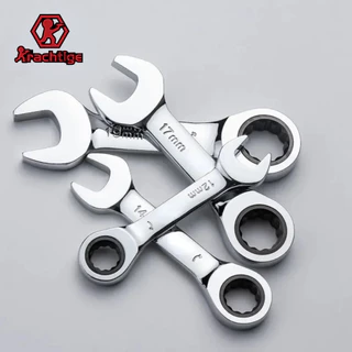 Kractige 6-19 มม.ด้ามสั้น Quick Ratchet ประแจ 72 ฟัน Multi-Functional แบบพกพาสั้น Dual-ใช้ Plum Blossom ประแจขนาดเล็กเครื่องมือ