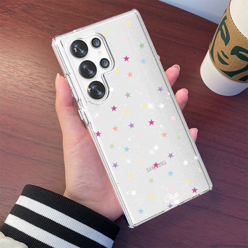 เคสใสกากเพชร สำหรับ SAMSUNG S23FE note20 S22 S23 S24 ultra S23ultra S24ultra A35 A55 เคสใส กันกระแทก ลายการ์ตูน น่ารัก