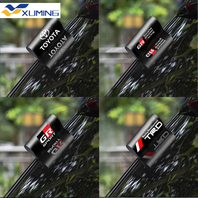 Xm-ใหม่ สติกเกอร์ฉลาก PVC ลาย Toyota GR TRD Vios Raize Wigo Rush Wish Corolla Cross Veloz Yaris Ativ Revo สําหรับติดตกแต่งประตูรถยนต์