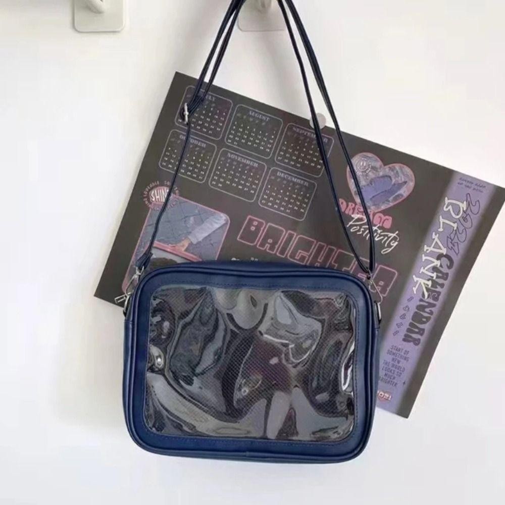 Adamesuo สีทึบ Itabag, กระเป๋าซิป PU กระเป๋าโปร่งใส, มัลติฟังก์ชั่ผ้าฝ้ายตุ๊กตากระเป๋ากระเป๋าสตางค์กระเป๋าสะพายกระเป๋าเดินทาง