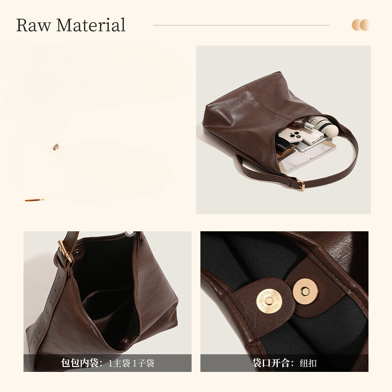 IELGY Commuter Retro Classic กระเป๋าโท้ทความจุขนาดใหญ่นักศึกษาวิทยาลัย PU Texture All-Match กระเป๋าสะพาย ราคา ถูกที่สุด ดีลบีเคเค แกลเลอรีภาพที่ 6
