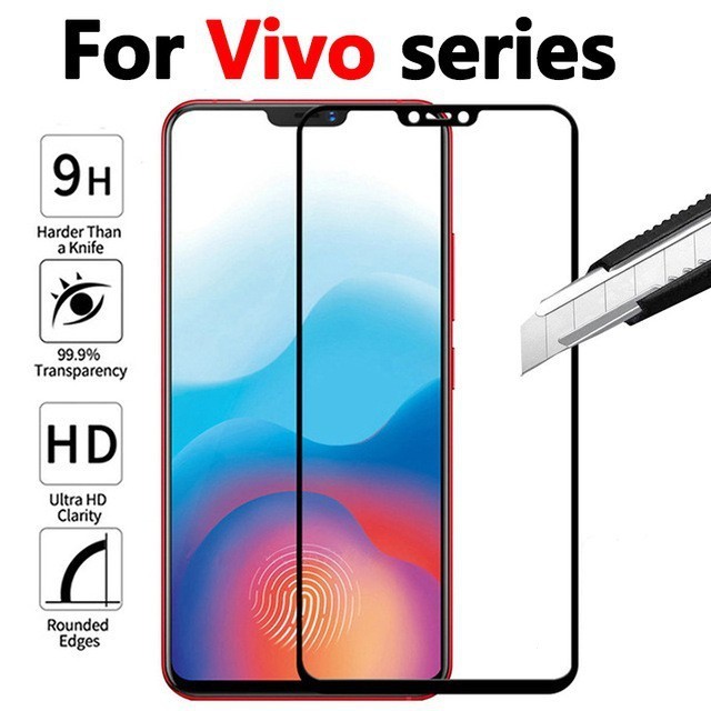 ฟิล์มกระจกนิรภัยกันรอยหน้าจอ 10d สําหรับ vivo y3 y11 y12 y15 y17 y19 y20 y30 y31 y50 y70 y71 y81 y83