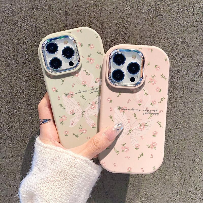 เคสโทรศัพท์มือถือ ซิลิโคนชุบโลหะ ลายดอกไม้ ผีเสื้อ สําหรับ OPPO A17K A17 A16 Reno 8T 5G 6Z 5Z 7 6 8 4 Pro 5 Lite 5F 2Z 2F A57 A57E Realme GT3 Find X3 Lite