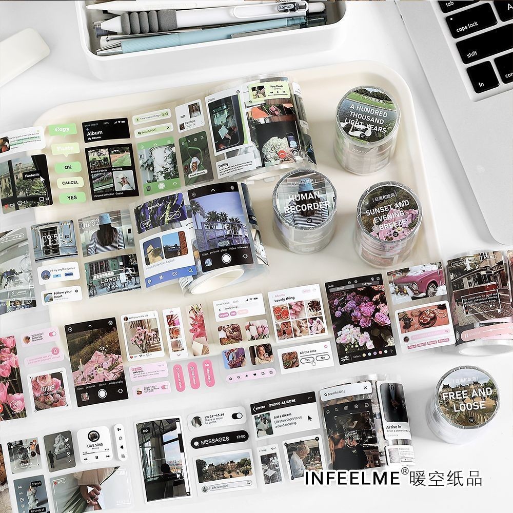 Washi เทปชุดนิตยสารสไตล์ตกแต่ง Washi เทปสําหรับ Scrapbooking Supplies Bullet Journal Supplies Junk Journal Kids Art Craft เทป