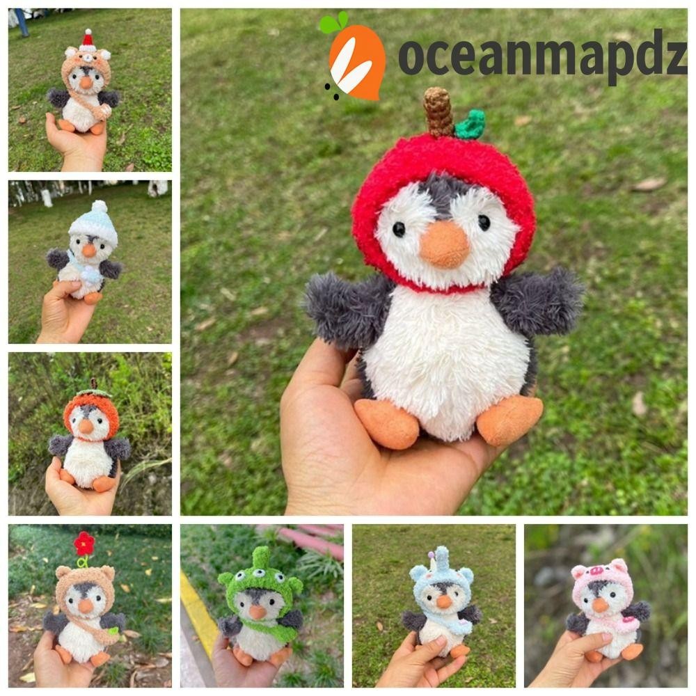 Oceanmapdz Jellycat หมวกถักโครเชต์ รูปตุ๊กตาเพนกวิน ถั่วลิสงน่ารัก ขนาดเล็ก ของขวัญสําหรับเด็ก