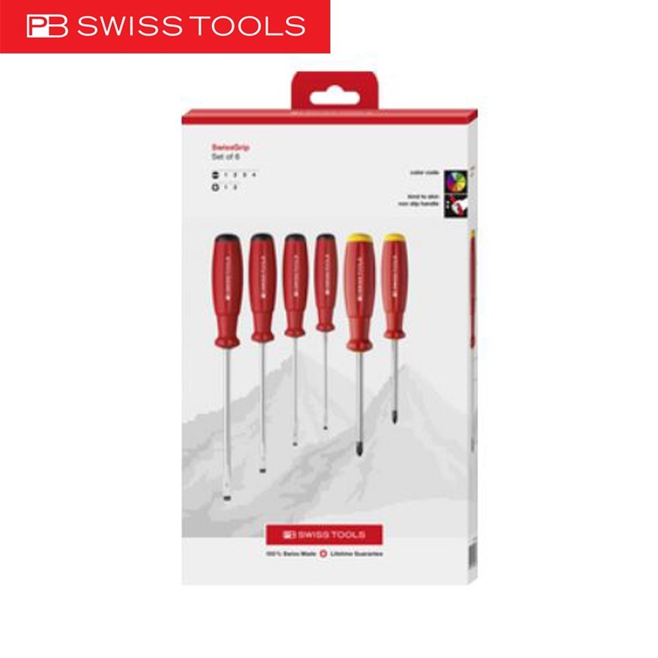 ไขควงแบน PB Swiss ชุดไขควง 6 ตัว ในกล่องกระดาษ (PB8560.CBB)