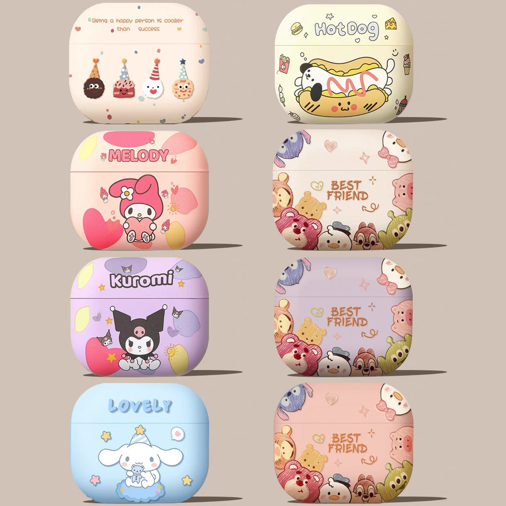 การ์ตูนการ์ตูนชุดเพื่อนหูฟังสําหรับ AirPods4 หูฟังป้องกันกรณี 2024 สไตล์ใหม่สําหรับ AirPods4 หูฟังป้องกันกรณีใช้งานร่วมกับ AirPodsPro กรณี AirPods2gen กรณี