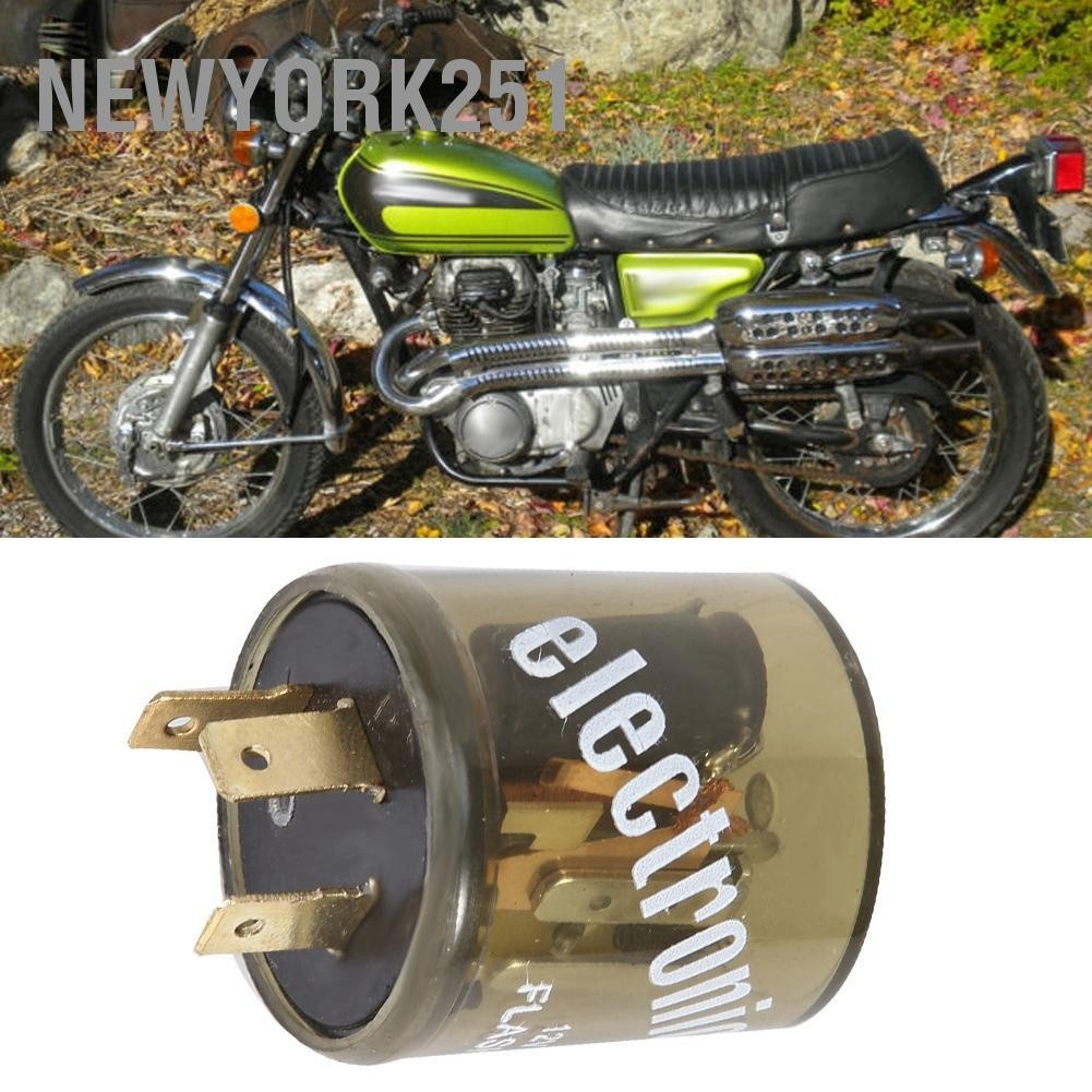 Newyork251 3-Pin 12V 20A สัญญาณไฟเลี้ยวอิเล็กทรอนิกส์แบบกลม LED Flasher Relay เหมาะสำหรับ Honda
