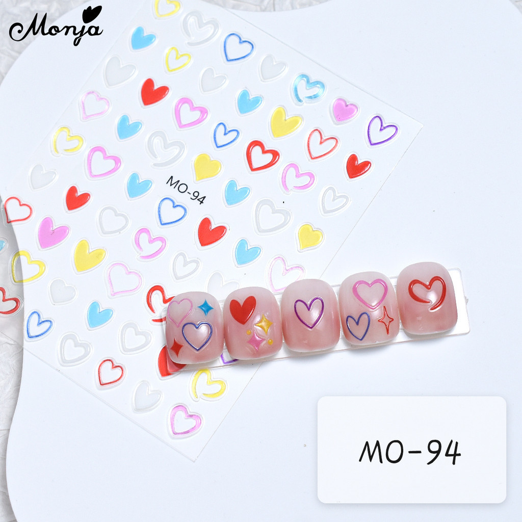 Monja สติกเกอร์ ลายดอกไม้ ดาว 3D มีกาวในตัว สําหรับตกแต่งเล็บ DIY - รูปที่ 5