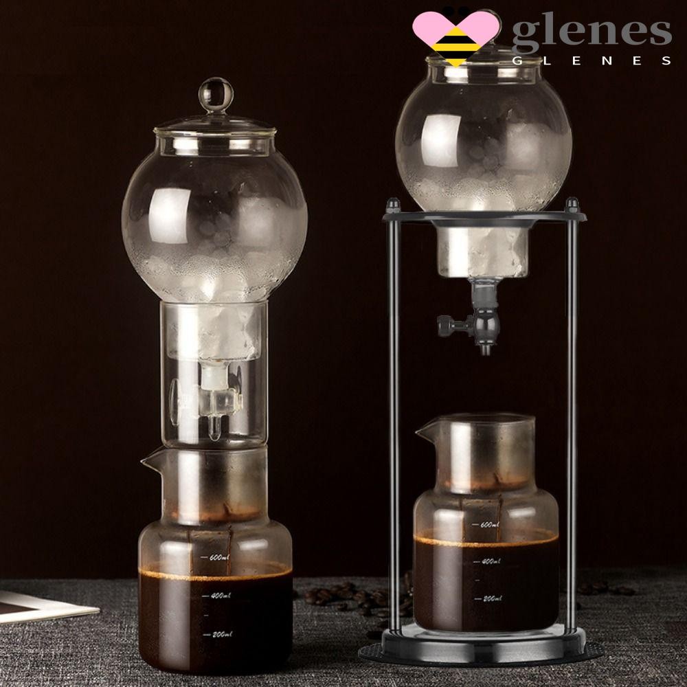 เครื่องชงกาแฟ GLENES Ice Dripper, กาแฟสกัดเย็นแก้ว Borosilicate 600 มล|การออกแบบที่สง่างามช้าหยดเทคโนโลยีปรับการไหลของน้ําแบบพกพาเย็นชงทาวเวอร์ครัว