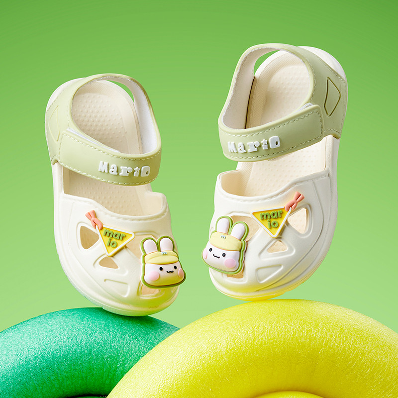 Cheerful Mario Sandals รองเท้ารัดส้นเด็ก ยืดหยุ่น ตีนตุ๊กแก ป้องกันการเตะ วัสดุEVA ระบายอากาศ รองเท้าเด็ก