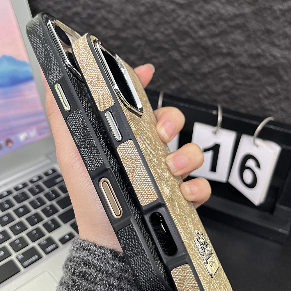 Luxury Coach ชุบเคสโทรศัพท์สําหรับ IPhone 14 15 16 Pro Max IP 13 Pro Max 13 Promax 12 PM 15Plus i11 i15 i14 Hard กันกระแทกกรณี