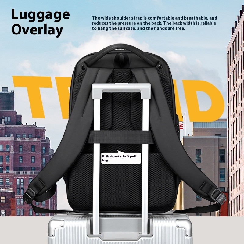 วิเออร์ตูน กระเป๋าเป้สะพายหลังสําหรับผู้ชายกระเป๋าเป้สะพายหลังกันน้ําความจุขนาดใหญ่การเดินทางเพื่อธุรกิจรหัสผ่านมัลติฟังก์ชั่ป้องกันการโจรกรรมแล็ปท - รูปที่ 6