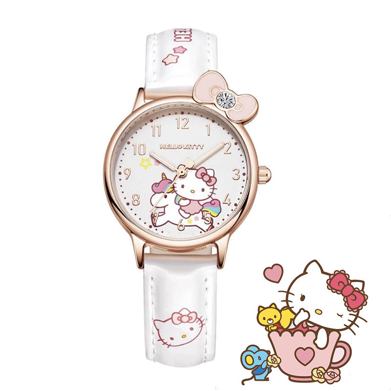 ใหม่ sanrio การ์ตูน kuromi hello kitty Cinnamoroll นาฬิกาสําหรับวัยรุ่นสาวนักเรียนคุณภาพสูงนาฬิกากันน้ําสําหรับเด็กสาวของขวัญที่ดีที่สุดสําหรับเด็ก