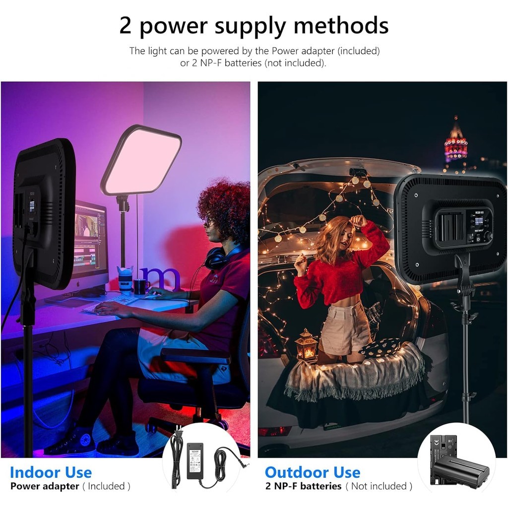 Neewer 60W 18.3 RGB LED Video แผงไฟอ่อนพร้อม APP ควบคุม 360°ครบสี