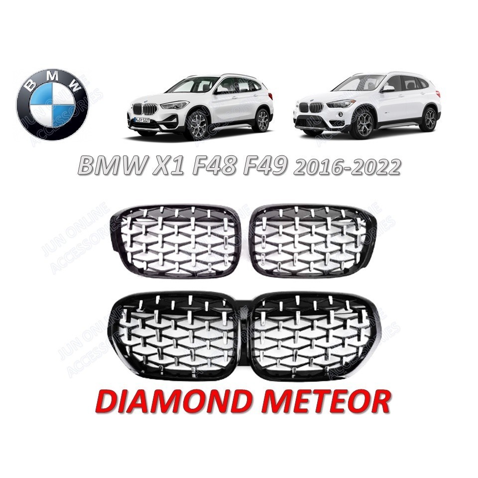 Bmw X1 F48 F49 2016-2022 กระจังหน้ากระจังหน้ากระจังหน้าไตเพชรดาวตกกันชนหน้า Grillrefit