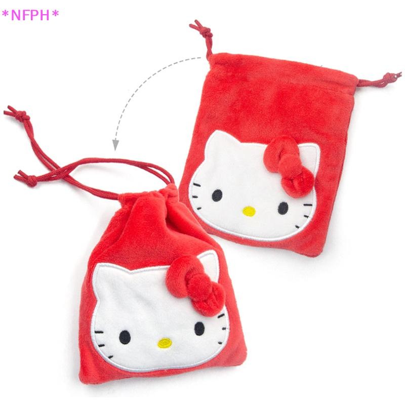 Nfph>sanrio Hello Kitty Kuromi การ์ตูนตุ๊กตา Drawstring กระเป๋าน่ารักเก็บกระเป๋า My Melody กระเป๋าเหรียญของขวัญวันหยุดสําหรับเด็กชายและเด็กหญิงใหม่