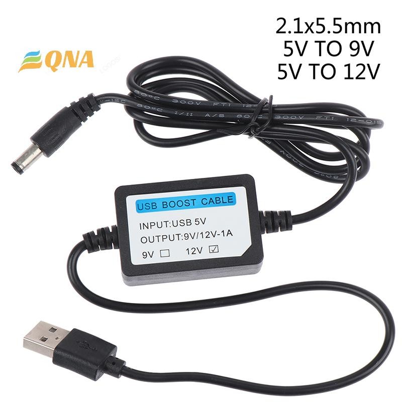 [QNA] USB Charge Power Boost Cable 2.1x5.5mm 5V to 9V/12V 1A Step UP Cable ใหม่