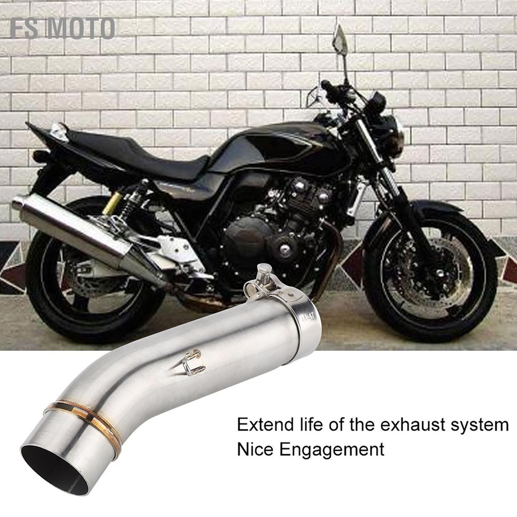 FS Moto การปรับเปลี่ยนรถจักรยานยนต์ท่อไอเสีย Vent Middle Link Pipe สำหรับ CB400