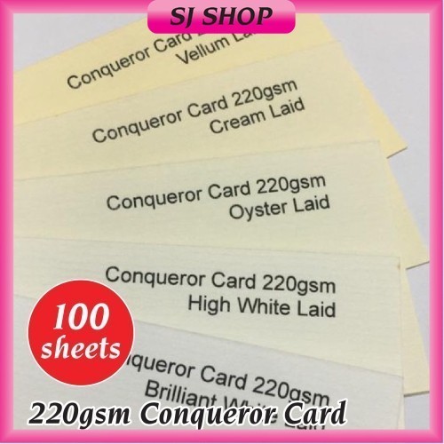 A4 220gsm Conqueror Card A4 Conqueror Laid Card Kertas Sijil / กระดาษใบรับรอง