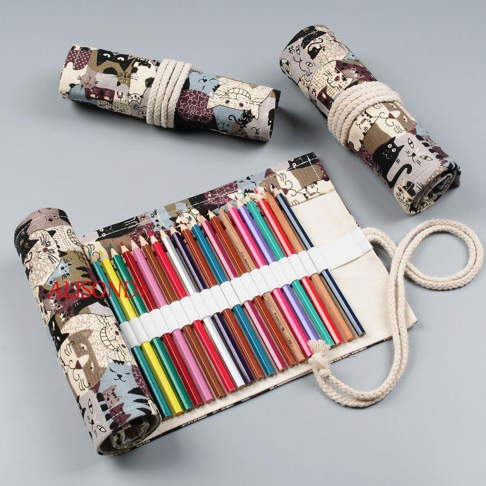 อุปกรณ์ ตกแต่งบ้าน Alisond1 กระเป๋าดินสอสี 12/18/24/36/48/60/72 หลุม เครื่องเขียน นักเรียน กระเป๋าป้องกัน ปากการะบายสี ออแกไนเซอร์ ผ้าม่าน กระเป๋าเก็บม้วนเก็บปากกา ที่ใส่ปากกา กระเป๋าปากกา ราคาถูก