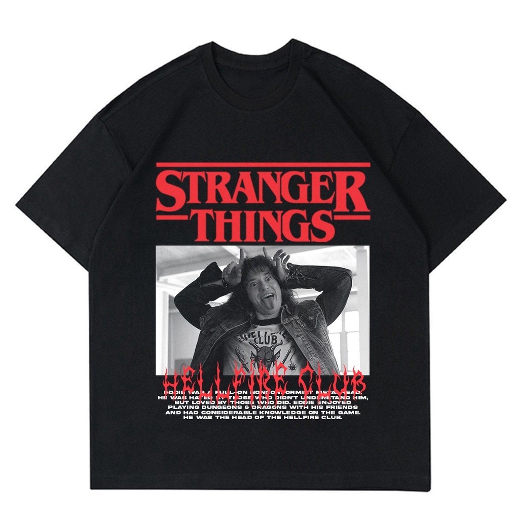 เสื้อยืด พิมพ์ลาย Stranger THINGS HELLFIRE CLUB | เสื้อยืด STRANGER THINGS SERIES | เสื้อวินเทจ โอเวอร์ไซซ์ โดย Toko Sablon 354