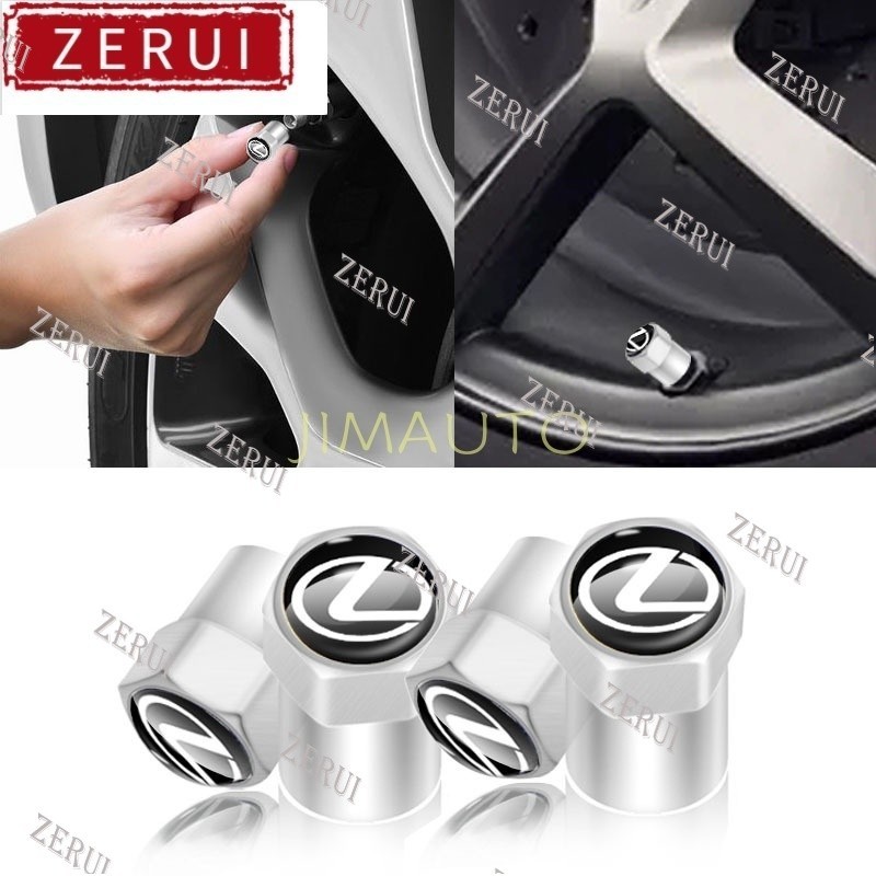 Zr สําหรับ 4pcs ยางรถวาล์วหมวกโลหะเงินประตู core หกเหลี่ยมอะไหล่รถยนต์สําหรับ Lexus is220d ct200h is