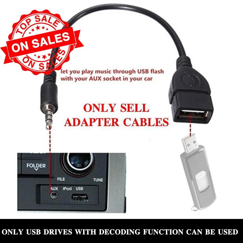 อะแดปเตอร์สายเคเบิ้ลเสียง Usb Female To 3.5 Male Audio Plug Audio Aux 0.18 เมตร Z6M3