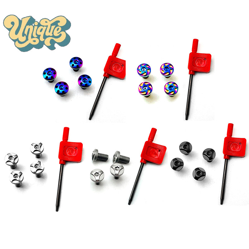 (Unique) ใหม่ สกรูสเตนเลส 1911 CNC T8 สีฟ้า 4 ชิ้น