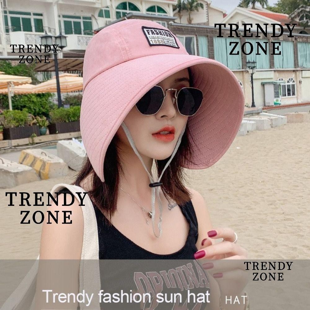 Trendyzone หมวกปีกกว้าง ป้องกันรังสียูวี ระบายอากาศ ป้องกันแดด แฟชั่นฤดูร้อน สําหรับผู้หญิง