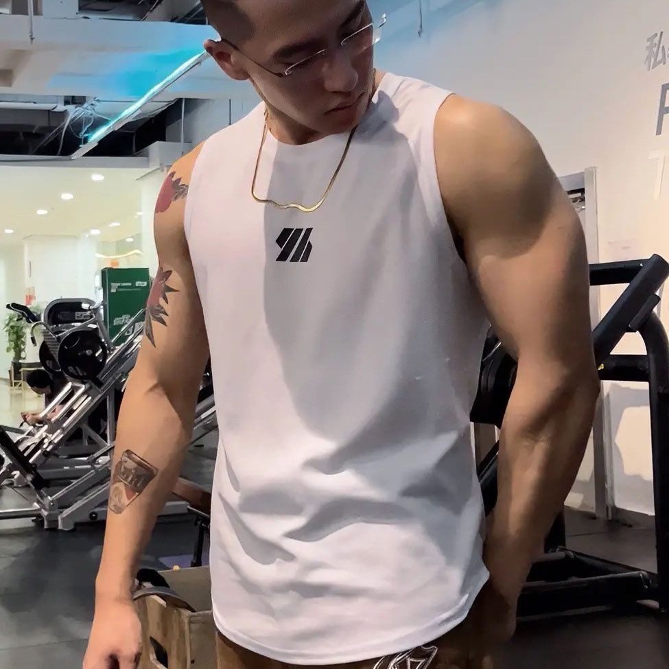 เสื้อยืดแขนกุด เข้ารูป ระบายอากาศได้ดี แบบแห้งเร็ว เหมาะกับฤดูร้อน สไตล์อเมริกัน สําหรับผู้ชาย