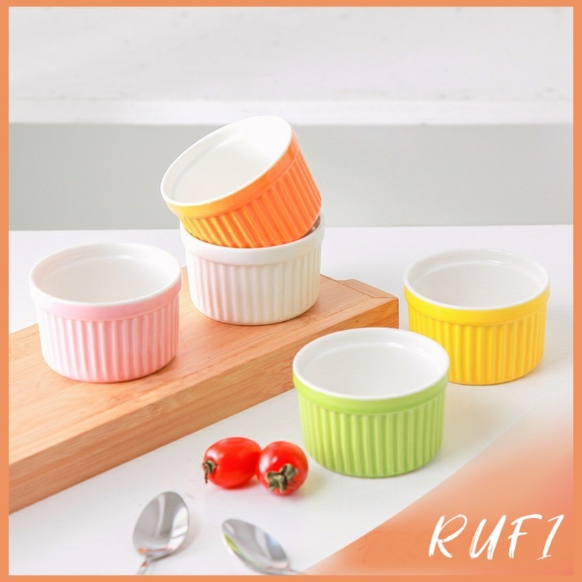 RUFI ถ้วยพุดดิ้ง สีสันแคนดี้ ชามเซรามิค  ทนต่ออุณหภูมิสูง Baking mold