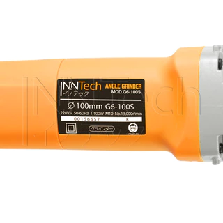 InnTech เครื่องเจียรไฟฟ้า 4 นิ้ว 1,100W Angle Grinder พร้อมด้ามจับ และฝาครอบป้องกัน รุ่น G6-100S แถมฟรี! ใบตัดเหล็ก 6 ใบ