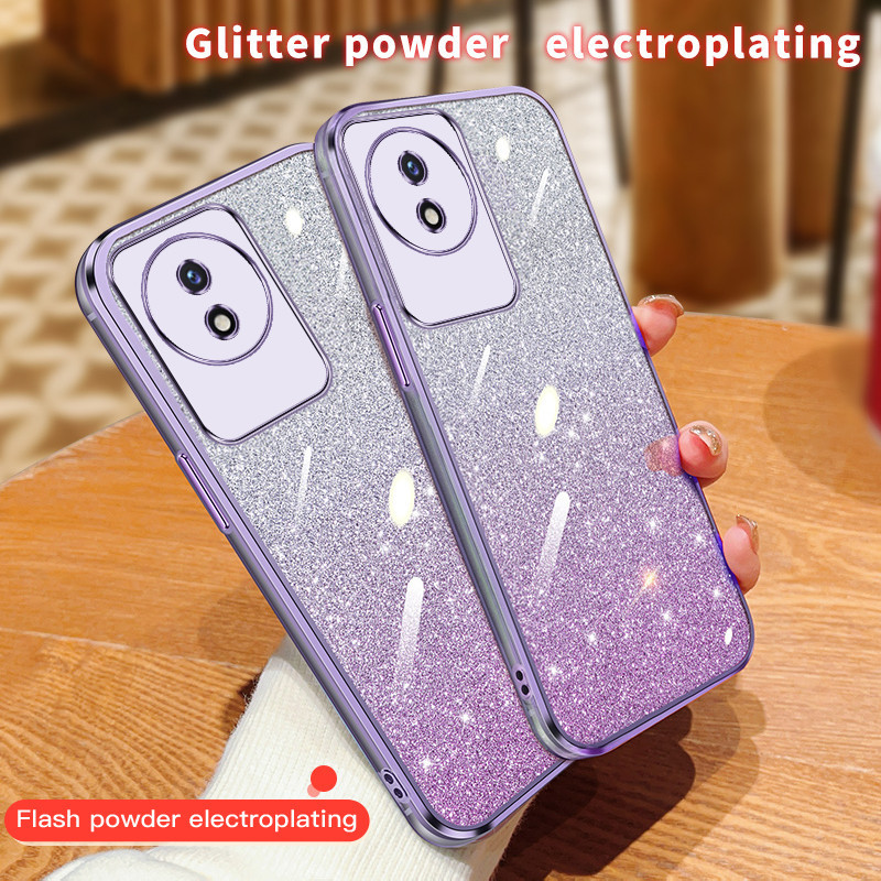 เคส Vivo Y02 Y02S Y02T V29 การไล่ระดับสีชุบกรณีโทรศัพท์ป้องกันการตก