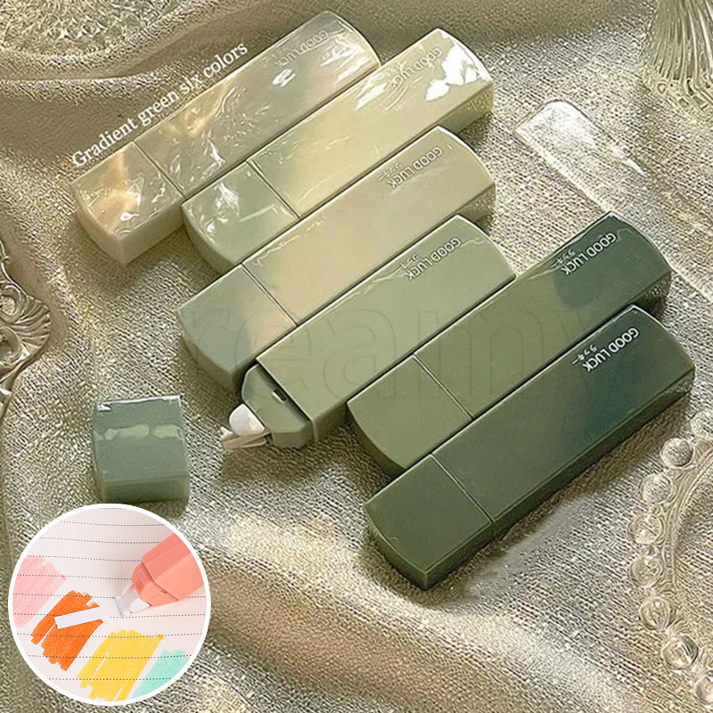 เทปลบคําผิด ไล่โทนสี สีม่วง ชมพู ฟ้า เขียว 6 ชิ้น/ชุด เครื่องเขียนนักเรียน - สไตล์เกาหลี INS - อุปกรณ์สํานักงาน โรงเรียน - วงดนตรีที่ถูกต้อง - เรียบง่าย แบบพกพา