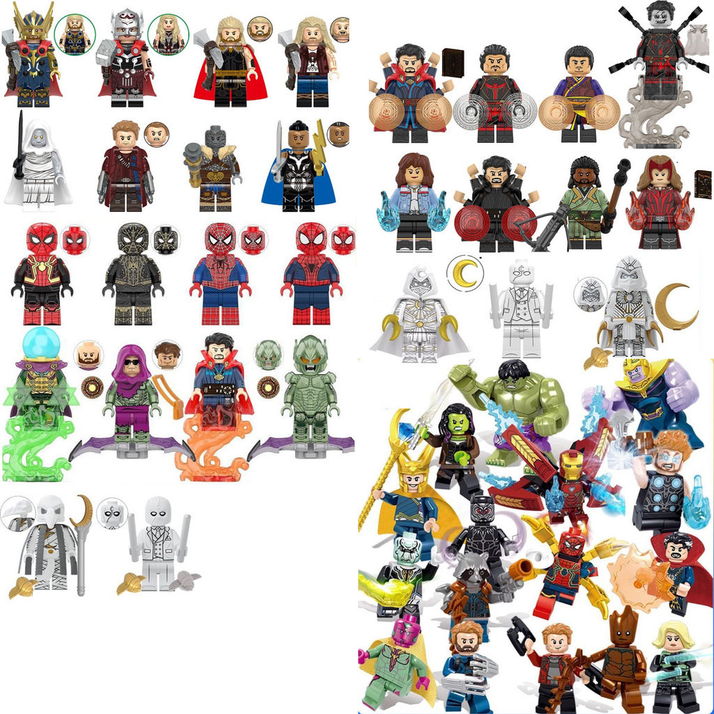 ของเล่นเด็กอาคาร Predator Thor Valkyrie Star-Lord ตัวเลข avengers ตุ๊กตาโมเดล