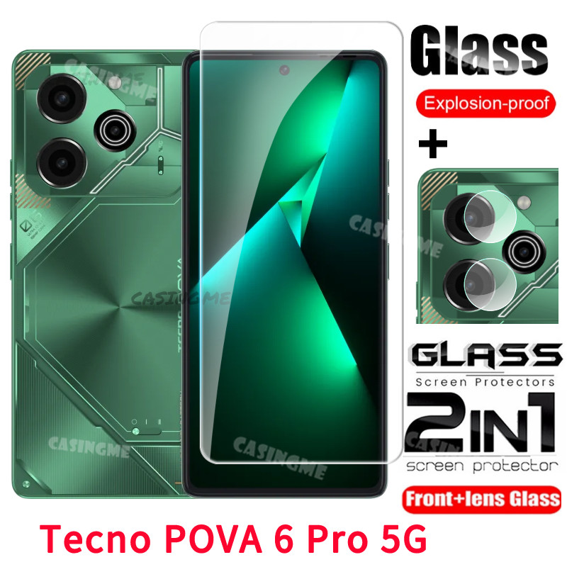 ฟิล์มกระจกนิรภัยกันรอยหน้าจอ เลนส์กล้อง ด้านหลัง สําหรับ Tecno Pova 6 Pro 5G 2024 Pova6Pro 6Pro Pova