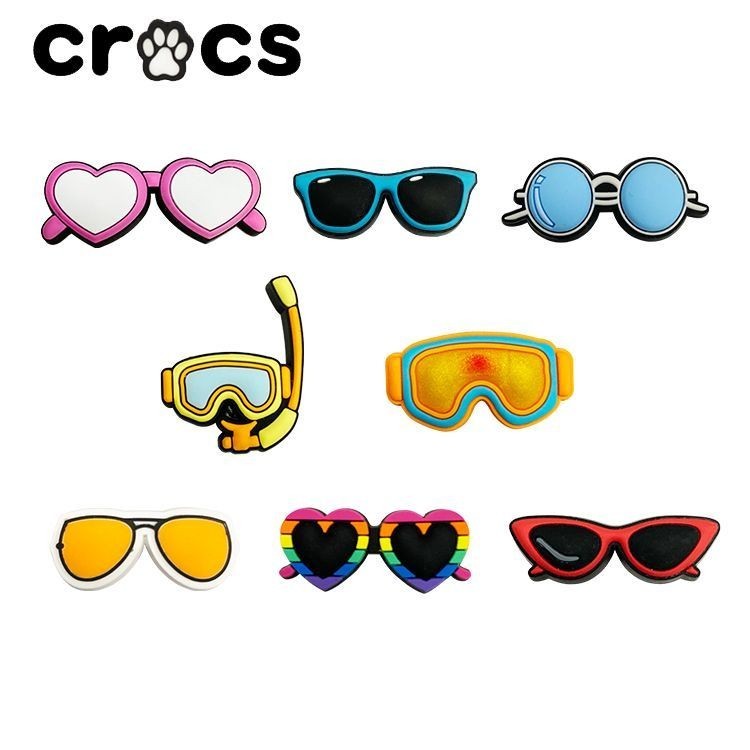 Crocs Jibbitz น่ารัก ชุดแว่นตา รองเท้า หัวเข็มขัด Crocs เสน่ห์ รองเท้าแตะแฟชั่น หัวเข็มขัดตกแต่ง การ์ตูน รองเท้าแตะ อุปกรณ์เสริม