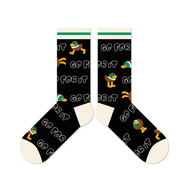 ถุงเท้าข้อกลาง ลายตุ๊กตาเป็ดหน้ายิ้ม สไตล์เกาหลี เหมาะกับฤดูใบไม้ผลิ สําหรับผู้หญิง - รูปที่ 6