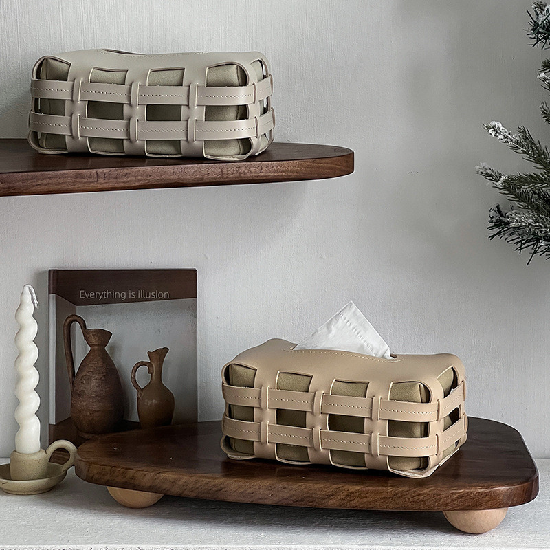 Dreamerhouse กล่องกระดาษทิชชู่ หนังทอมือ แบบสร้างสรรค์ สําหรับตกแต่งบ้าน ห้องนั่งเล่น