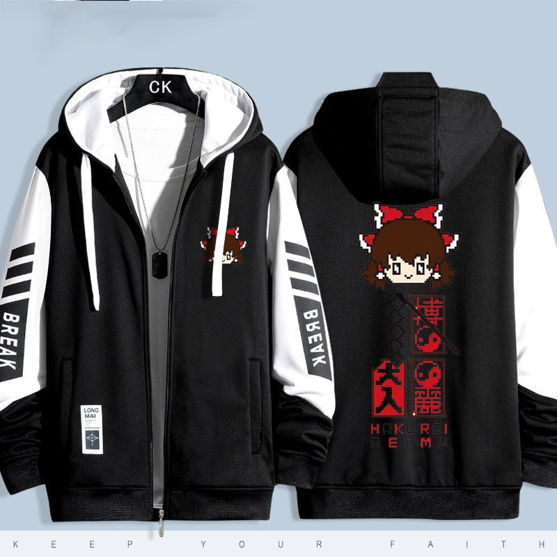 เสื้อแจ็กเก็ต เสื้อฮู้ดดี้ พิมพ์ลายอนิเมะ TouHou Project 3D มีซิป สไตล์ฮาราจูกุ สําหรับผู้หญิง และผู้ชาย