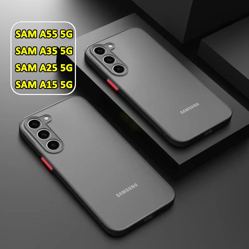 Case For Samsung Galaxy A55 5G/A35 5G/A25 5G/A15 5G รุ่นใหม่ ผิวด้าน กันกล้อง พร้อมส่ง เคสกันกันแทก 025
