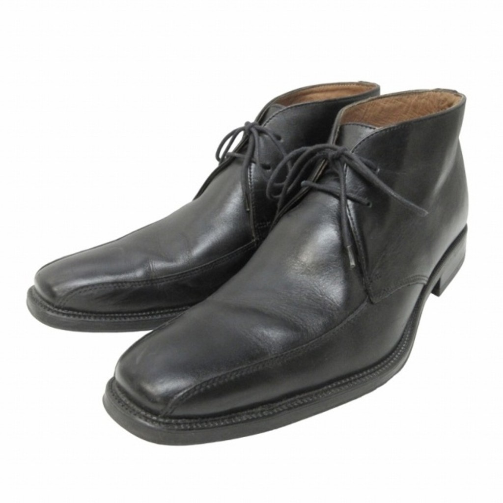 Stefano Rossi Chukka Boots Ankle Boots Leather Black US8 26cm Direct from Japan Secondhand