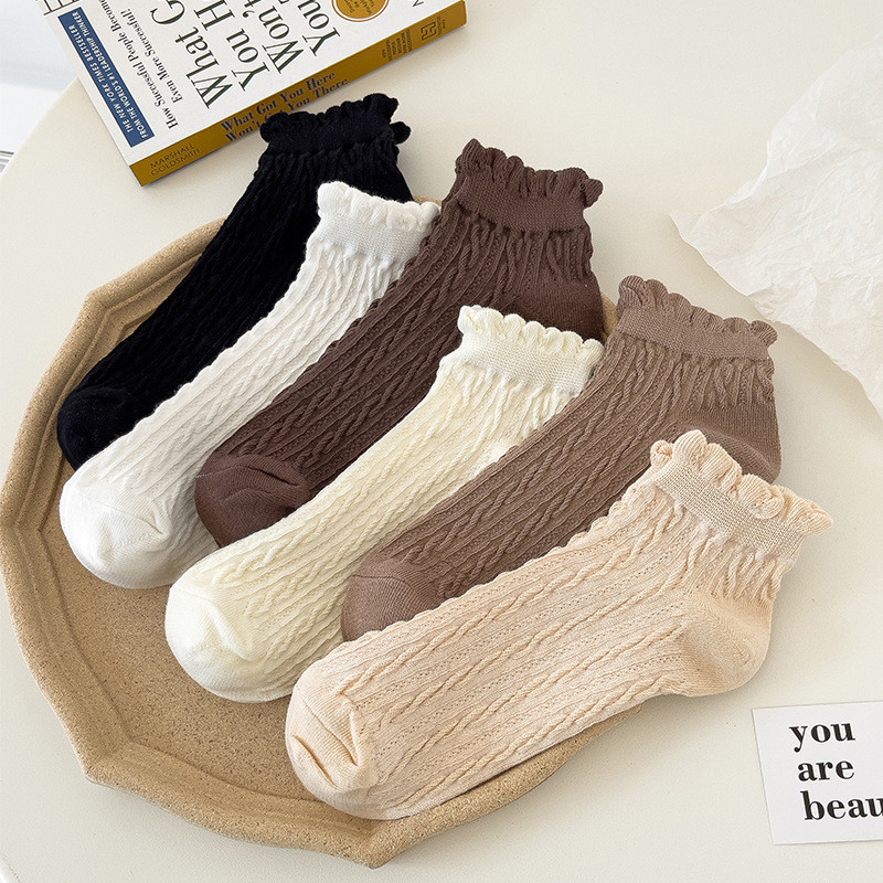 🌸พร้อมส่งในไทย🧦ถุงเท้าโลลิต้าน่ารักย้อนยุค ลูกไม้ ถุงเท้า JK สไตล์ญี่ปุ่น