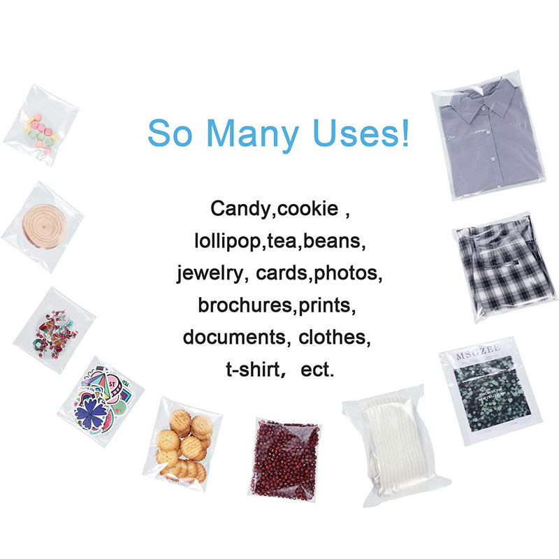 OPP Plastic Bag With Adhesive Resealable for Souvenirs, Photocards, Documents, and Clothes Packaging