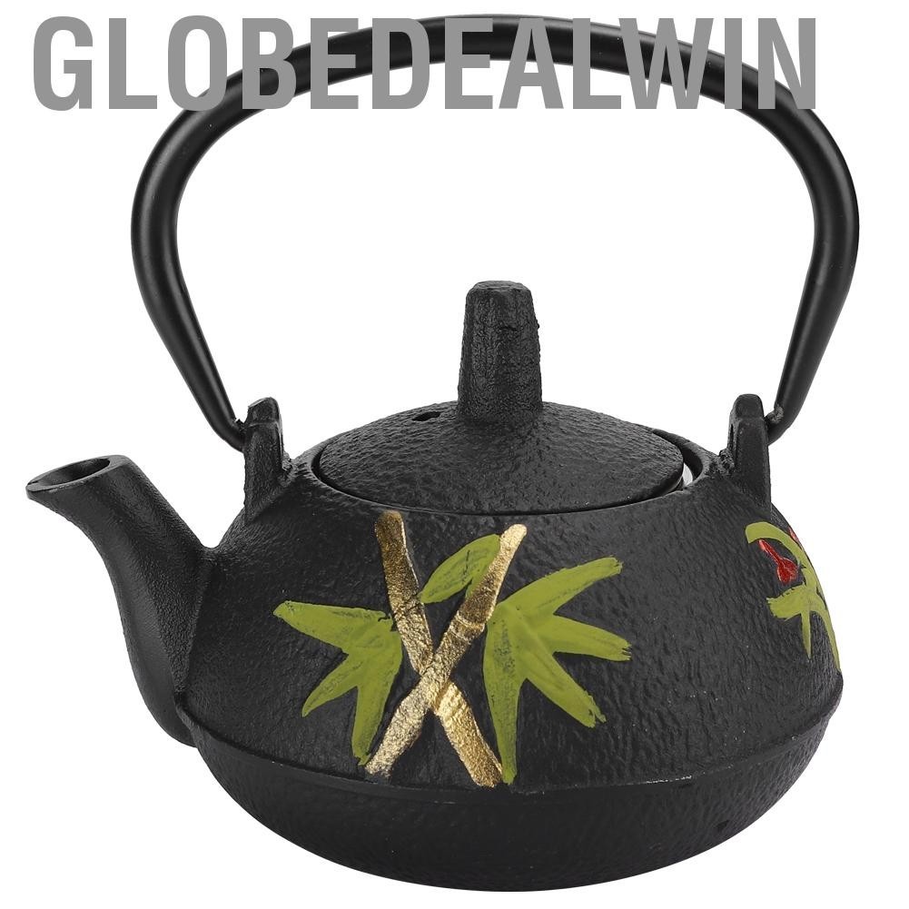 Globedealwin 0.3L Cast Iron Teapot Coffee Tea Pot Kettle With Stainless Steel Filter Gift