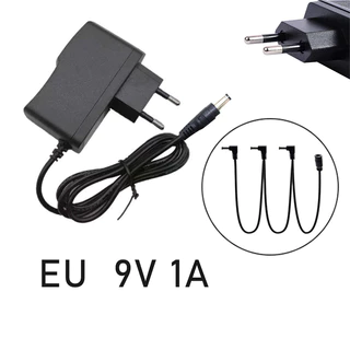 อะแดปเตอร์จ่ายไฟ สายแจ็คกีตาร์ 9V DC 1000mA สายคอร์ดลบภายในบวกด้านนอก สายยาว90ซม.