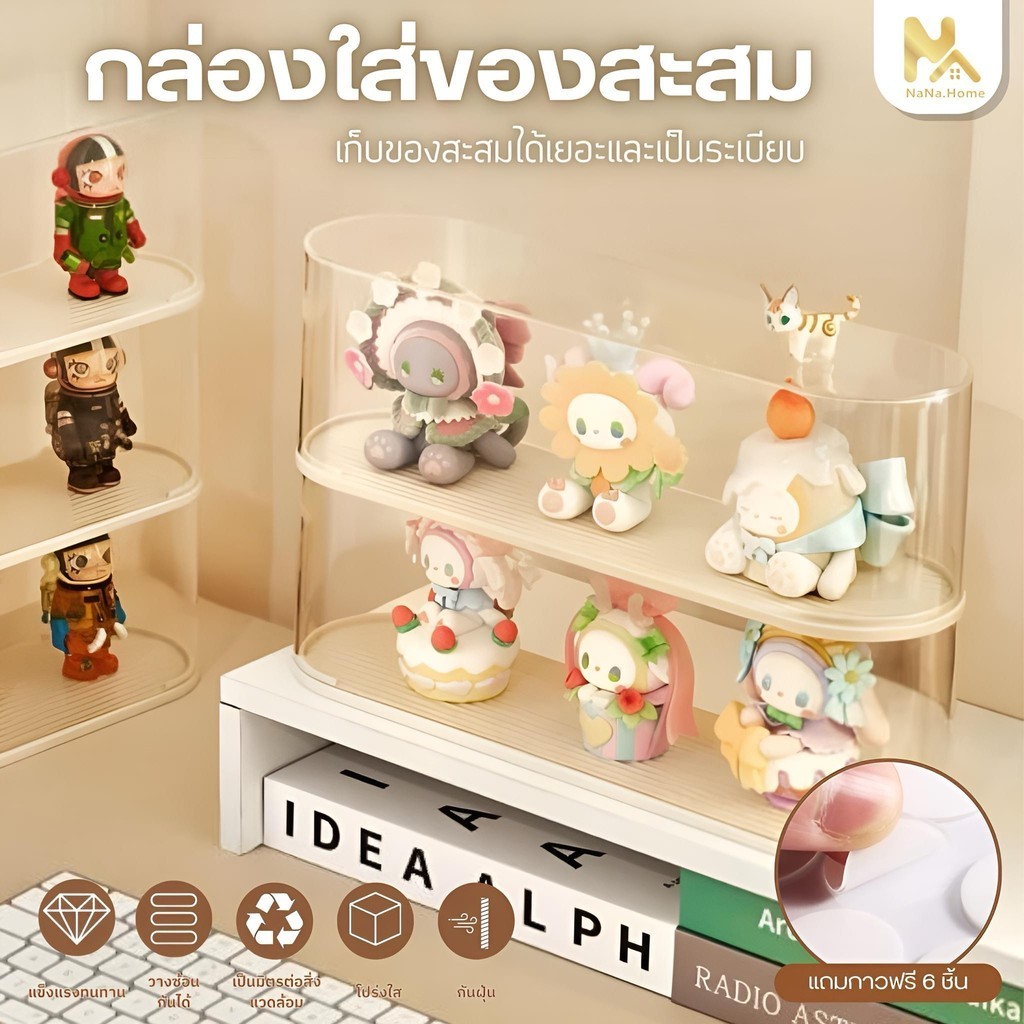 กล่องอะคริลิคใส กล่องใส่โมเดล Labubu กล่องฟิกเกอร์ ประกอบง่าย ที่เก็บโมเดล ที่โชว์โมเดล สไตล์ยอดนิยม กันฝุ่น กันน้ำ